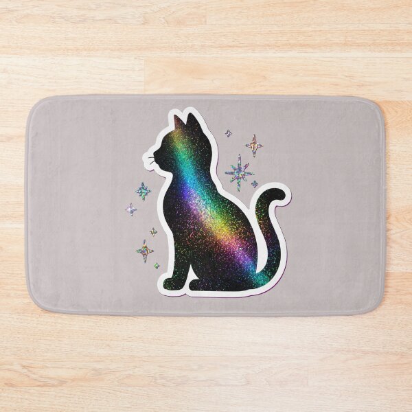 Item preview, Galaxy Glitter Rainbow Cat Silhouette designed and sold by Artistprinter.