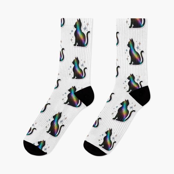 Item preview, Galaxy Glitter Rainbow Cat Silhouette designed and sold by Artistprinter.