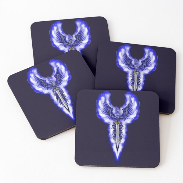 Item preview, Majestic Flaming Blue Ice Phoenix with Sword Crest designed and sold by URSM.