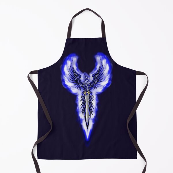 Item preview, Majestic Flaming Blue Ice Phoenix with Sword Crest designed and sold by URSM.