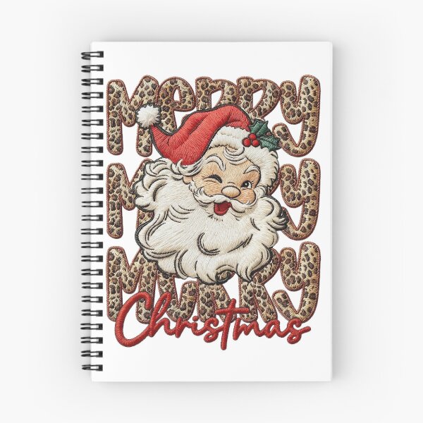 Item preview, Retro Winking Santa & Leopard Print "Merry Christmas" Sweatshirt designed and sold by CaesarPOD.
