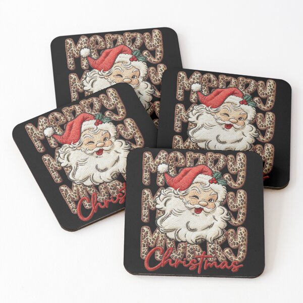 Item preview, Retro Winking Santa & Leopard Print "Merry Christmas" Sweatshirt designed and sold by CaesarPOD.