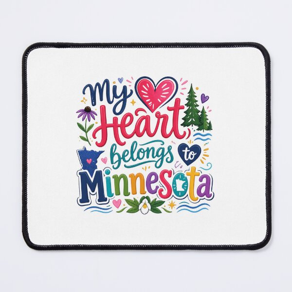 Item preview, My Heart Belongs to Minnesota - Cute Souvenir Travelers Gift for Men Women & Kids designed and sold by Mozaic Clothes.