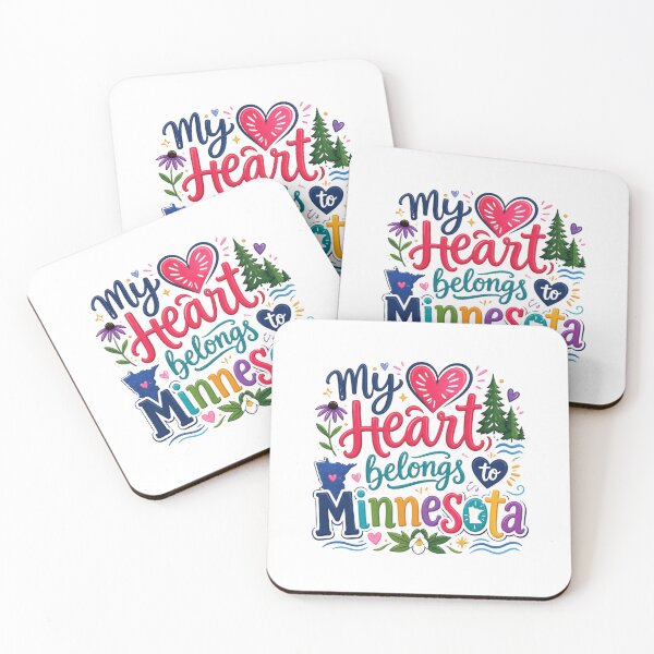 Item preview, My Heart Belongs to Minnesota - Cute Souvenir Travelers Gift for Men Women & Kids  designed and sold by Mozaic Clothes.