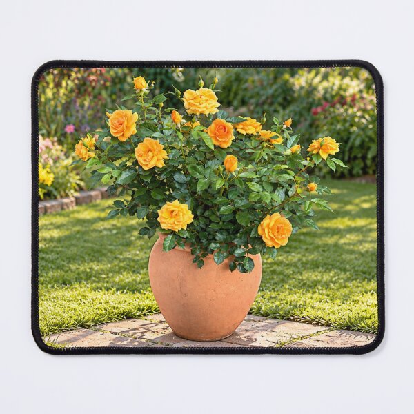 Item preview, Golden Yellow Rose Garden in Terracotta Pot designed and sold by Wild Bloom Paws.