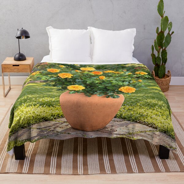Item preview, Golden Yellow Rose Garden in Terracotta Pot designed and sold by Wild Bloom Paws.