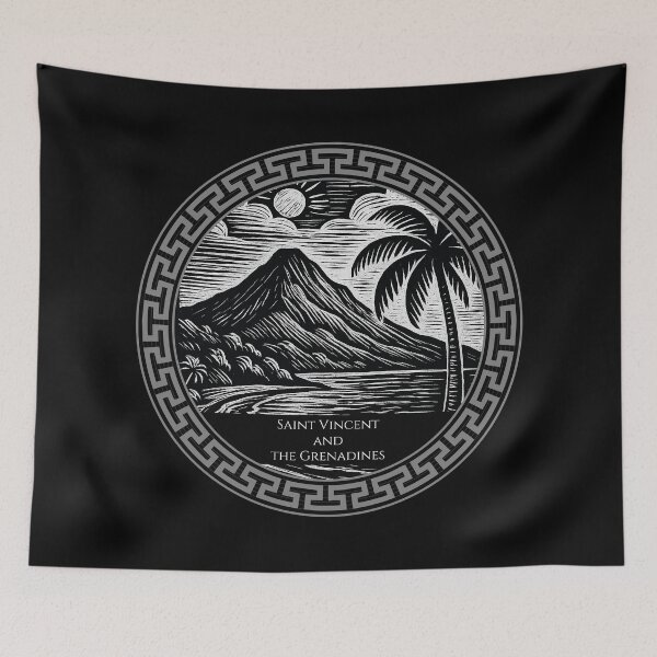 Item preview, Saint Vincent and the Grenadines Vintage Woodcut Art designed and sold by Thistle-TShop.