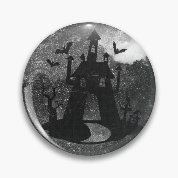 Item preview, Creepy Halloween Haunted House Bats Graveyard Moonlit designed and sold by Ghoul Enterprises.