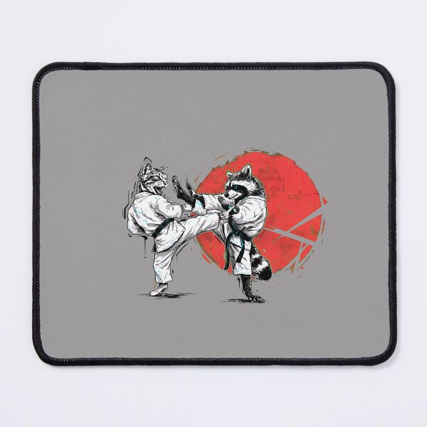 Item preview, Cat Raccoon Martial Arts Fight Red Sun-4 designed and sold by KamilaSzablin.