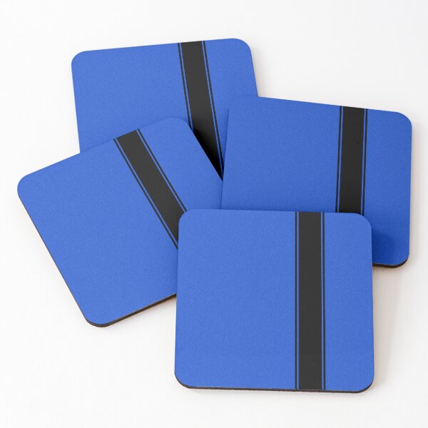 Item preview, Racing Stripe - Black on Blue designed and sold by ubiquitoid.