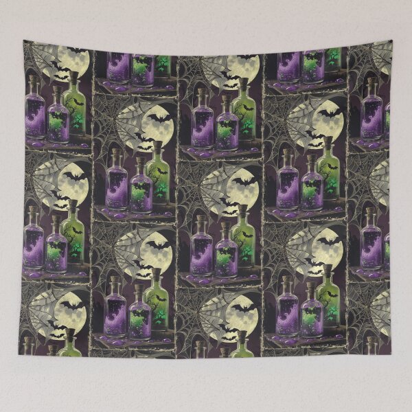 Item preview, Halloween Potion Bottles Bats Web Aesthetic designed and sold by BriSher.