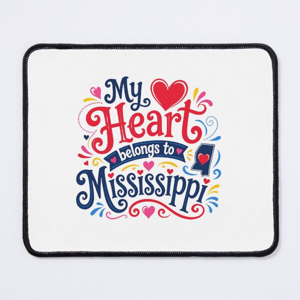 Item preview, My Heart Belongs to Mississippi - Cute Souvenir Travelers Gift for Men Women & Kids designed and sold by Mozaic Clothes.