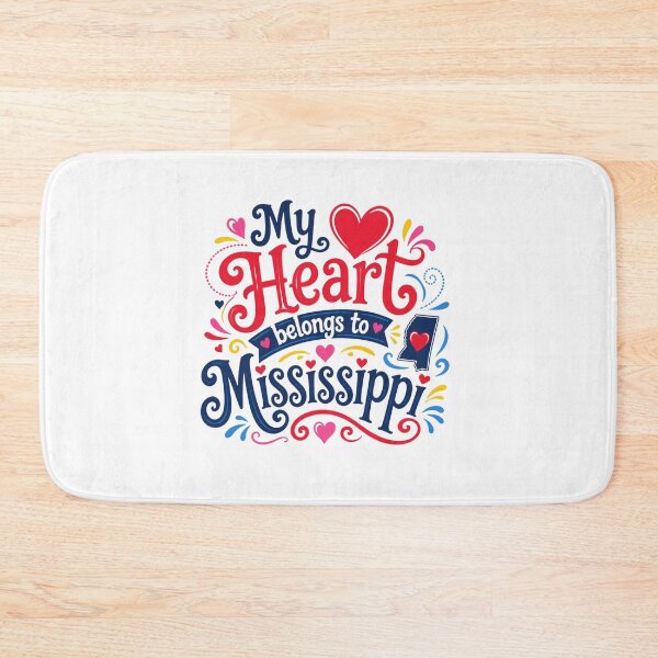 Item preview, My Heart Belongs to Mississippi - Cute Souvenir Travelers Gift for Men Women & Kids  designed and sold by Mozaic Clothes.
