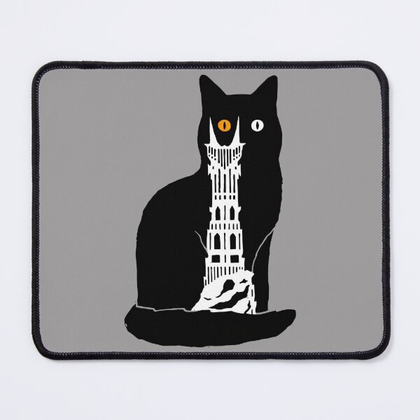 Item preview, Cat Sauron Eye Tower Inside Black Cat Tee-53 designed and sold by KamilaSzablin.