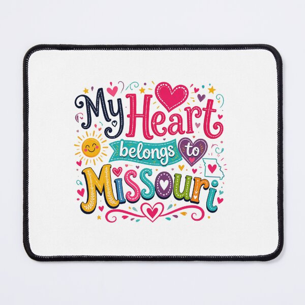 Item preview, My Heart Belongs to Missouri - Cute Souvenir Travelers Gift for Men Women & Kids designed and sold by Mozaic Clothes.