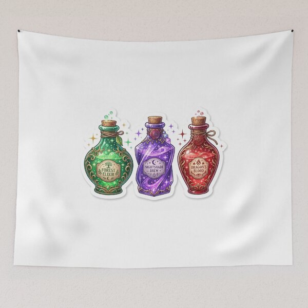 Item preview, Brewed in Darkness — Witch Potion Bottles Halloween designed and sold by AbbasSaqib.