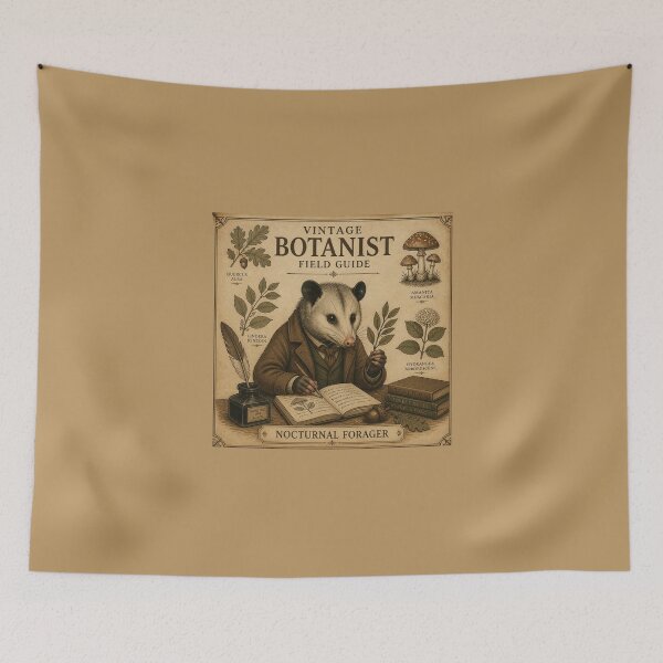Item preview, Vintage Botanist Possum Field Guide Dark Academia Poster designed and sold by Créative touche .