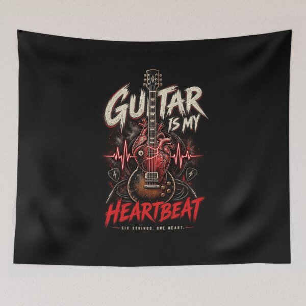 Item preview, Guitar Is My Heartbeat – Rock Music Guitar Lover T-Shirt designed and sold by ArthurShu.