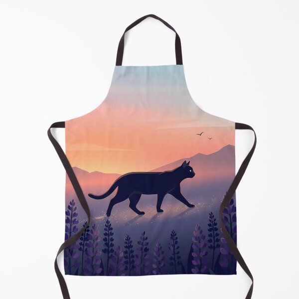 Item preview, Peaceful Journey:  Black Cat in Pastel Sunset Landscape designed and sold by PurrfectHome.