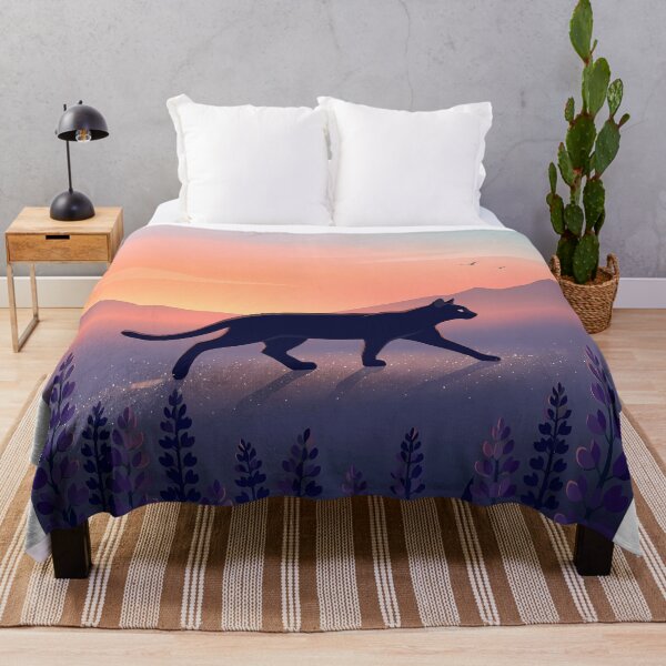 Item preview, Peaceful Journey:  Black Cat in Pastel Sunset Landscape designed and sold by PurrfectHome.