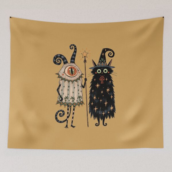 Item preview, Cute Witch Cats with Magic Wands and Spooky Stars designed and sold by MythicMood.