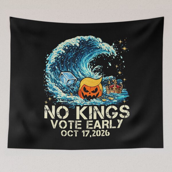 Item preview, No Kings Vote Early Oct 17 2026 Great Wave Trumpkin Ice Cube designed and sold by schoolofbullies.