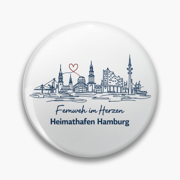 Artikelvorschau, Heimathafen Hamburg – Skyline One Line Art entworfen und verkauft von Pineapple-Tree.