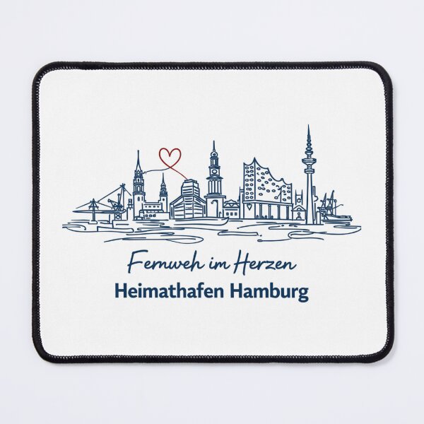 Item preview, Home Port Hamburg – Skyline One Line Art designed and sold by Pineapple-Tree.