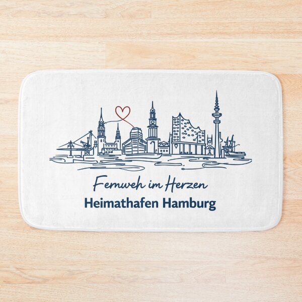 Artikelvorschau, Heimathafen Hamburg – Skyline One Line Art entworfen und verkauft von Pineapple-Tree.