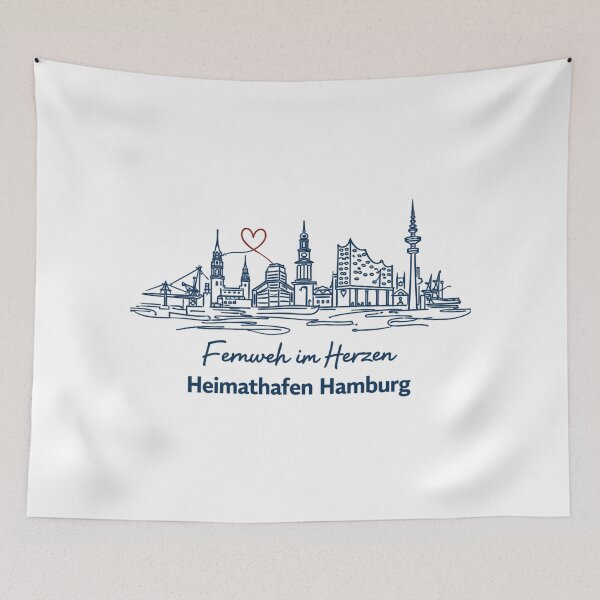 Item preview, Home Port Hamburg – Skyline One Line Art designed and sold by Pineapple-Tree.