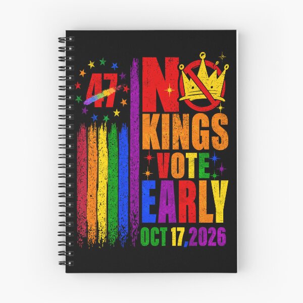 Item preview, No Kings Vote Early Oct 17 2026 Rainbow American Flag Pride Anti Trump 47 designed and sold by elongatedjazz.