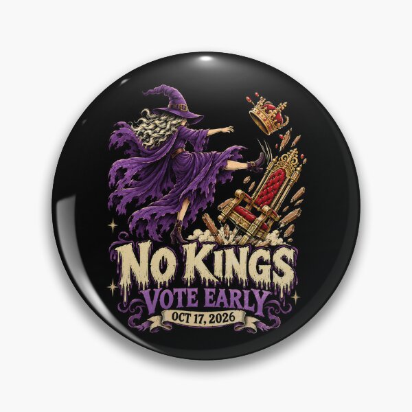 Item preview, No Kings Vote Early Oct 17 2026 Witch Kicking Throne Crown designed and sold by watanabeee.