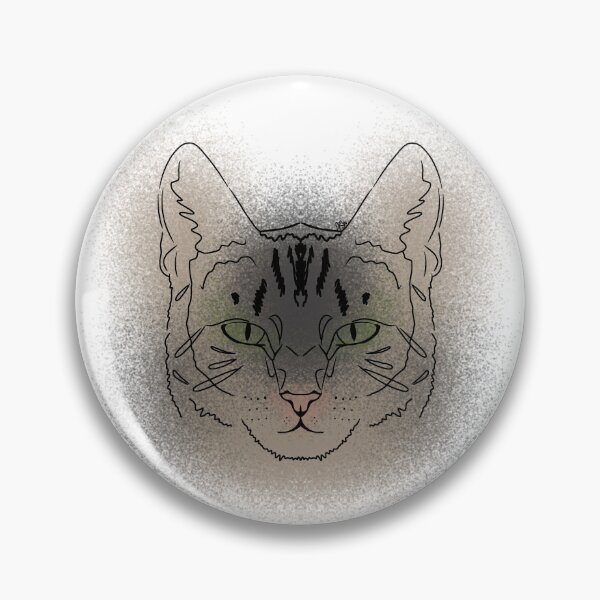 Item preview, Domestic Shorthair Tabby Line-art (Beige, Grey, Green & Pink) designed and sold by Burnt_Pikachu.