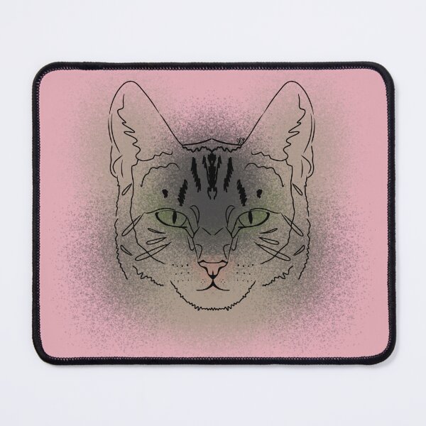 Item preview, Domestic Shorthair Tabby Line-art (Beige, Grey, Green & Pink) designed and sold by Burnt_Pikachu.