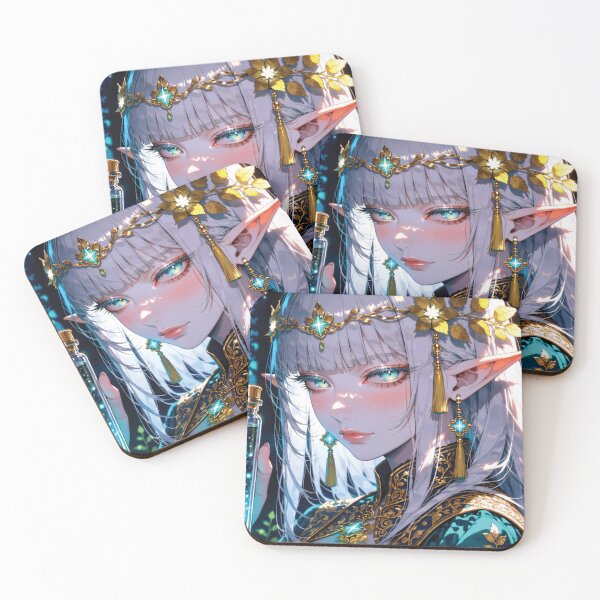 Item preview, Elf Girl Laptop Skin | Moonlit Forest Fantasy Anime Decal designed and sold by RGB-crayon.