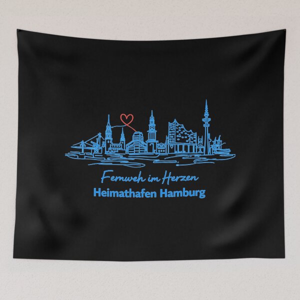 Item preview, Home Port Hamburg – Skyline One Line Art designed and sold by Pineapple-Tree.