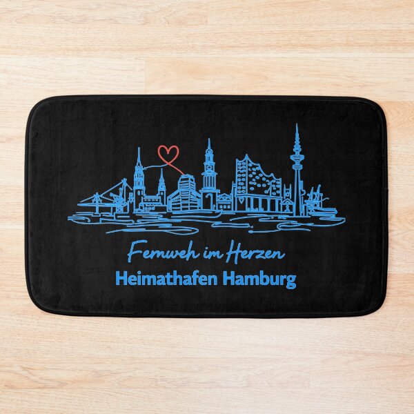 Artikelvorschau, Heimathafen Hamburg – Skyline One Line Art entworfen und verkauft von Pineapple-Tree.