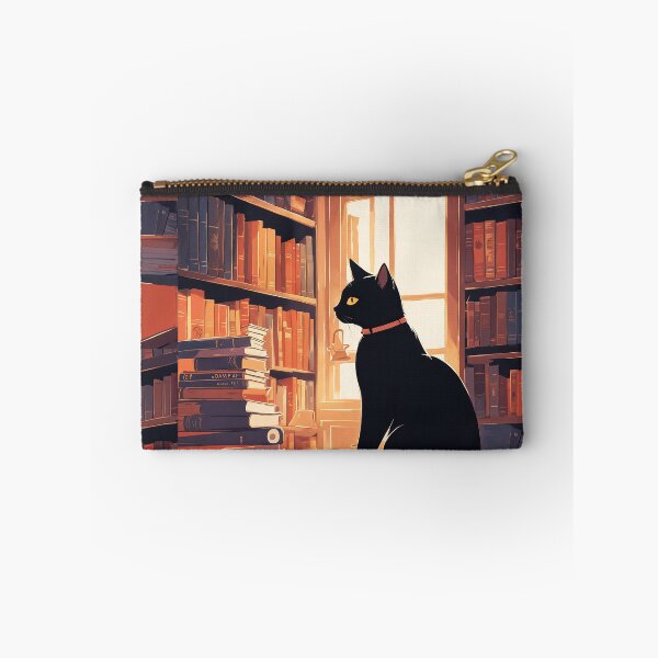 Artikelvorschau, Niedliche Katze liest in der Bibliothek – Vintage-Kunst für gemütliche Bücherwürmer entworfen und verkauft von Catophile.