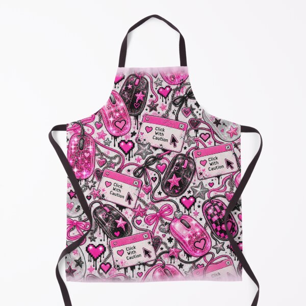 Item preview, Click With Caution Y2K Pink Computer Mouse Grunge Pattern designed and sold by MetaModel Editions.
