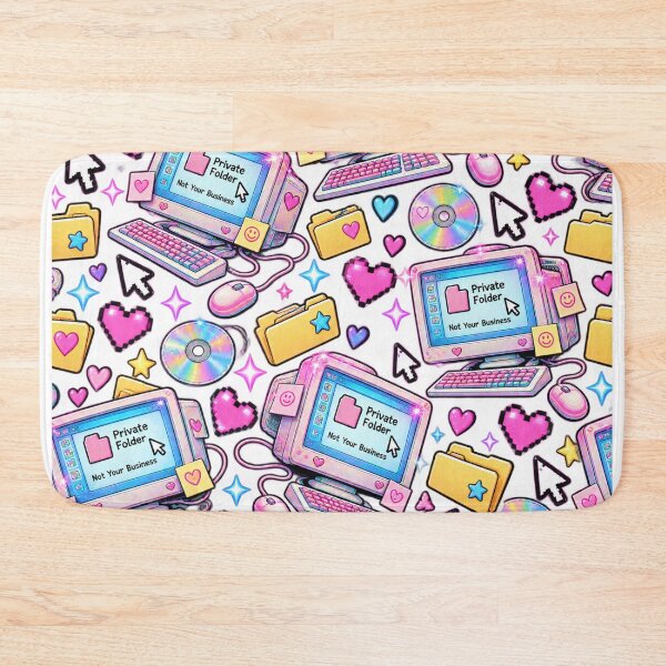 Item preview, Private Folder Not Your Business Y2K Retro Computer Pattern designed and sold by MetaModel Editions.