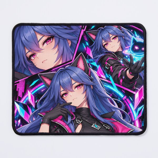 Item preview, Neon Instinct – Cyberpunk Neko Anime Girl designed and sold by Revyra Design .