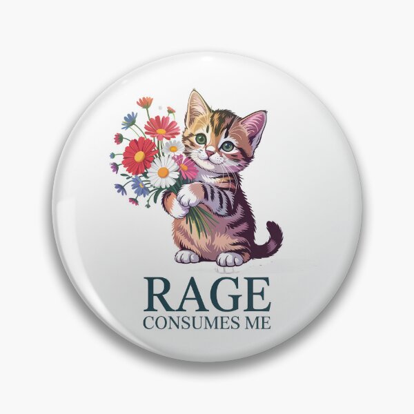 Item preview, Rage Consumes Me – Cute Kitten With Flowers Ironic Cat Design designed and sold by LoFizzy.