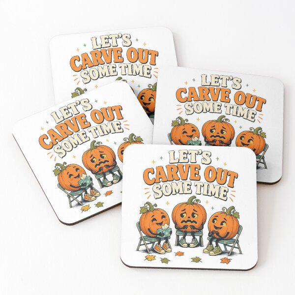 Item preview, Lets Carve Out Some Time Funny Halloween Pumpkin Friends. designed and sold by The-T-In-Retro.