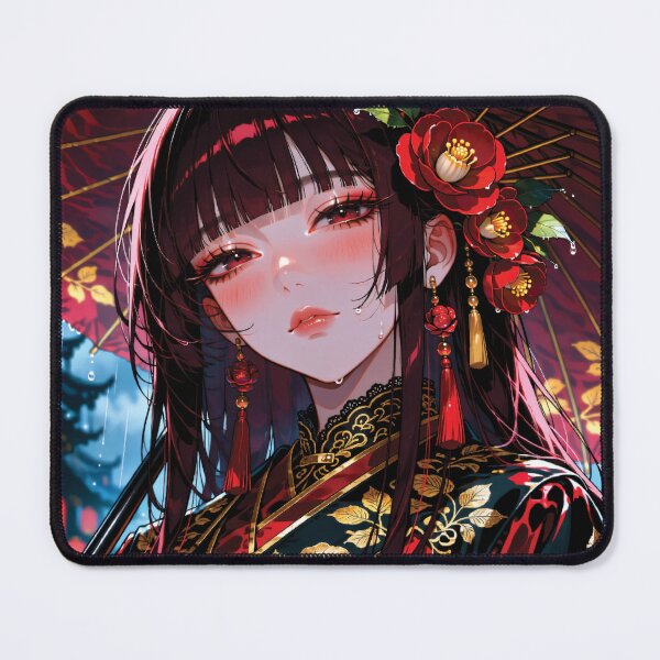 Item preview, Rainy Hanfu Girl Laptop Skin | Crimson Umbrella Anime Decal designed and sold by RGB-crayon.