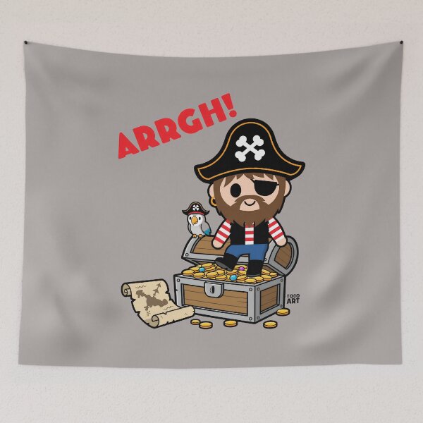 Item preview, Chibi Pirate with Eye Patch & ARRRGH!-52 designed and sold by BenjaminBylund.
