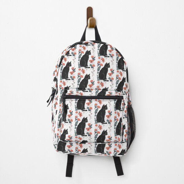 Item preview, Aesthetic Black Cat Floral Autumn Plants Bright Color Art designed and sold by Catophile.