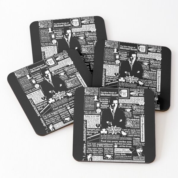 The Wise Words of Michael Scott Coasters (Set of 4)