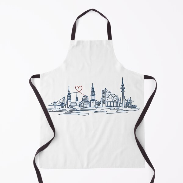 Item preview, Hamburg Skyline – Modern One Line Art Heart designed and sold by Pineapple-Tree.