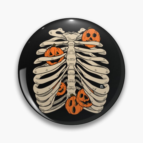 Item preview, Cute Halloween Ribcage Pumpkin Jack O Lantern Art designed and sold by SusanKohl.