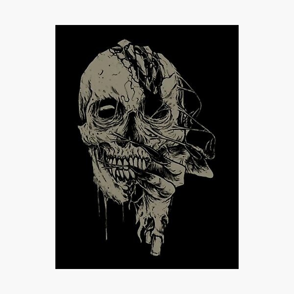 Item preview, Grungy Dark Horror Gothic Skull Melting Art designed and sold by SusanKohl.